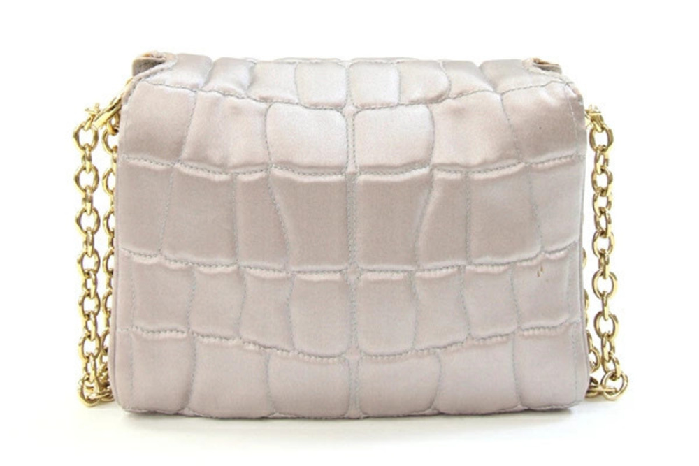 Saint Laurent satin chain gray shoulder lavender party bag Gray